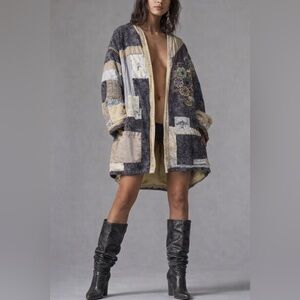 Patchwork quilted double sided jacket